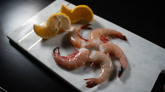 Extra Jumbo Wild Caught Gulf White Shrimp, USA - 16-20 Count, 5 Lbs Frozen Block