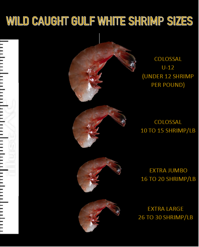 Wild Caught Us Gulf White Shrimp Size 10 15 Shrimp Per Lb 5 Lb Bo